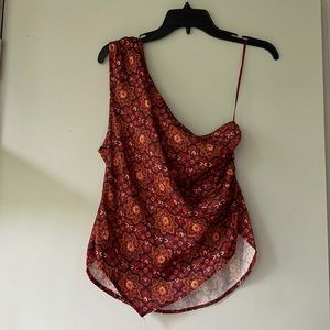 Free People one shoulder scarf top